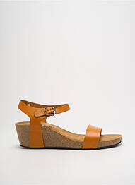 Sandale/pantofi decupați material neted toc de 4 la 6 cm galben PLAKTON femeie