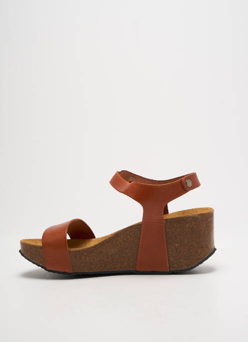 Sandale/Pantofi decupați maro PLAKTON femeie