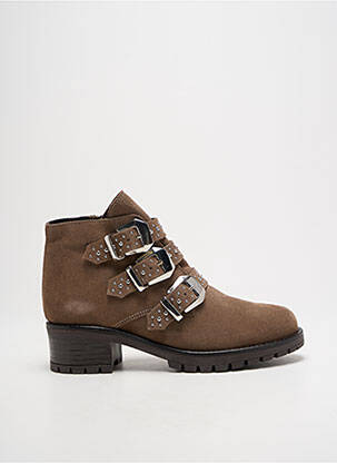 Botine/ghete nubuc toc de 4 la 6 cm maro ALFA femeie