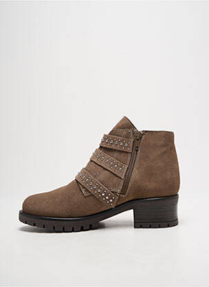 Botine/ghete nubuc toc de 4 la 6 cm maro ALFA femeie