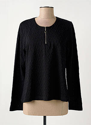 Top elasticitate mâneci lungi negru GRIFFON femeie