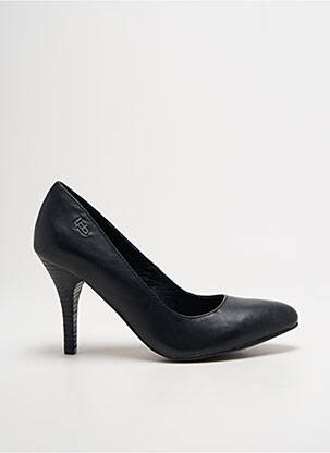 Pantofi cu toc țesătură satinată toc de 7 la 9 cm negru LPB femeie