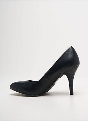 Pantofi cu toc țesătură satinată toc de 7 la 9 cm negru LPB femeie