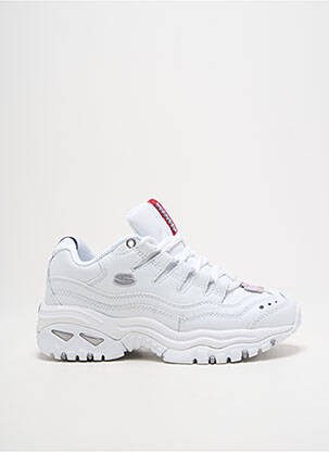 Adidași închidere cu șireturi vârf rotund alb SKECHERS fată