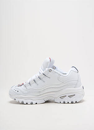 Adidași închidere cu șireturi vârf rotund alb SKECHERS fată