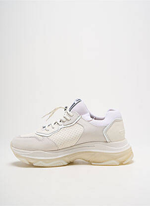 Adidași vârf rotund toc de 4 la 6 cm bej BRONX femeie