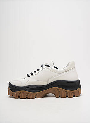 Adidași vârf rotund toc de 4 la 6 cm alb BRONX femeie