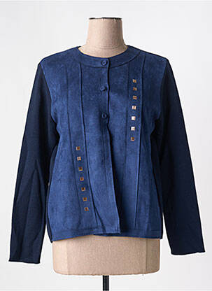 Vestă cu mâneci lungi închidere cu nasturi pe față albastru I.ODENA femme