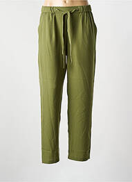Pantalon drept țesătură poplin talie înaltă verde MD'M femme