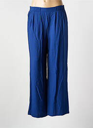 Pantalon larg croială fluidă talie joasă albastru C'EST BEAU LA VIE femeie