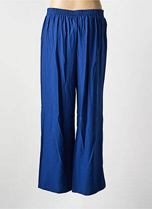 Pantalon larg croială fluidă talie joasă albastru C'EST BEAU LA VIE femeie