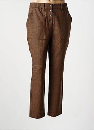Pantalon chino buzunare talie înaltă maro C'EST BEAU LA VIE femeie