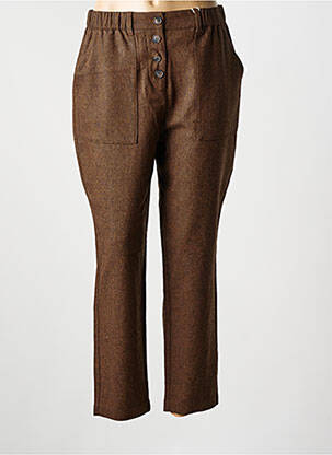 Pantalon chino buzunare talie înaltă maro C'EST BEAU LA VIE femeie