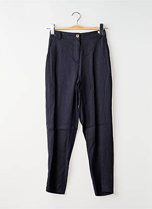 Pantalon chino țesătură poplin talie înaltă albastru C'EST BEAU LA VIE femeie
