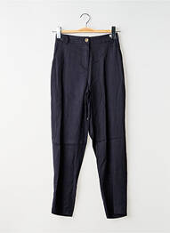 Pantalon chino țesătură poplin talie înaltă albastru C'EST BEAU LA VIE femme