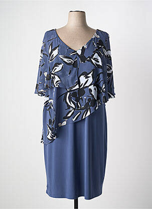 Rochie midi imprimeu fantezie mâneci scurte albastru JOSEPH RIBKOFF femeie