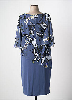 Rochie midi imprimeu fantezie mâneci scurte albastru JOSEPH RIBKOFF femeie
