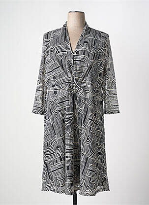 Rochie midi mâneci 3/4 mâneci 3/4 negru CHRISTINE LAURE femme