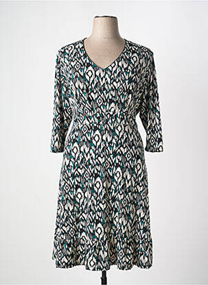 Rochie midi mâneci 3/4 mâneci 3/4 verde CHRISTINE LAURE femeie