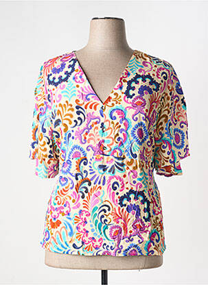 Tricou imprimeu fantezie mâneci scurte roz JULIE GUERLANDE femme