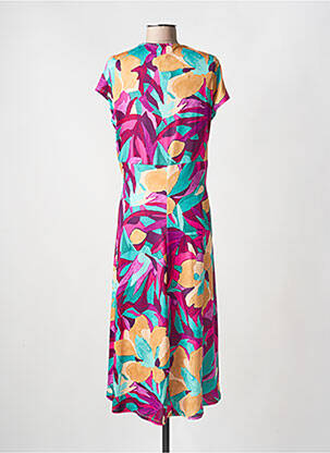 Rochie lungă mâneci scurte mâneci scurte violet JULIE GUERLANDE femeie