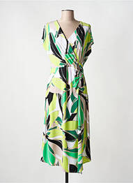 Rochie midi imprimeu floral mâneci scurte verde JOSEPH RIBKOFF femme