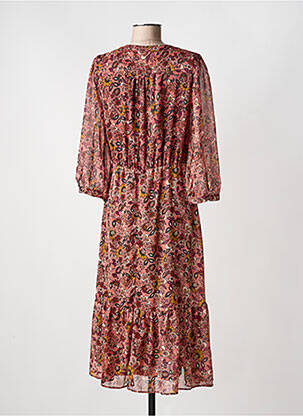 Rochie midi imprimeu floral mâneci lungi roz C'EST BEAU LA VIE femeie