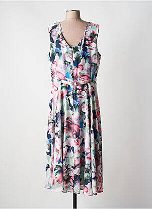 Rochie midi imprimeu floral fără mâneci verde VERA MONT femeie