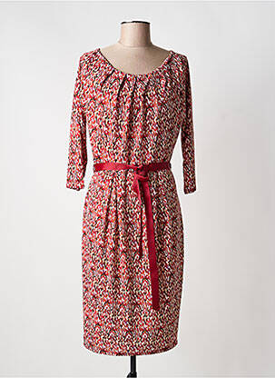 Rochie midi mâneci 3/4 mâneci 3/4 roșu JULIE GUERLANDE femeie