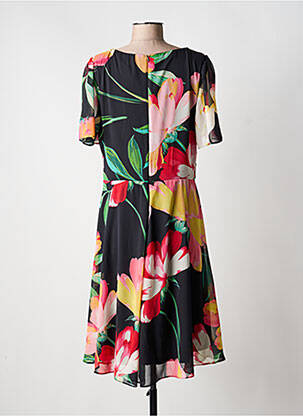 Rochie midi imprimeu floral mâneci scurte negru FRANK LYMAN femeie