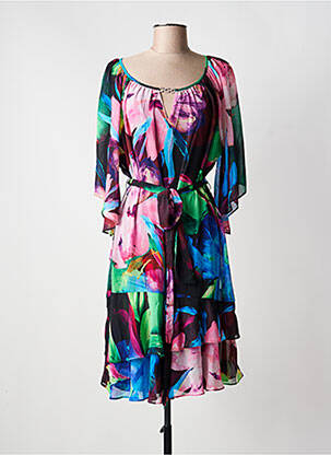 Rochie midi imprimeu floral mâneci lungi negru JOSEPH RIBKOFF femeie
