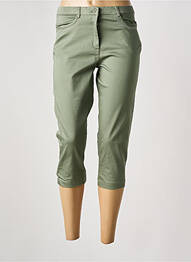 Pantalon trei sferturi elasticitate mărime normală verde CHRISTINE LAURE femme