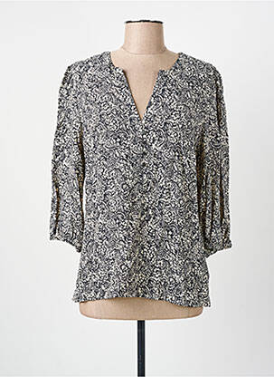 Bluză imprimeu floral mâneci 3/4 negru C'EST BEAU LA VIE femme