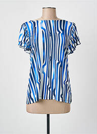 Top țesătură jersey mâneci scurte albastru SCORZZO femme