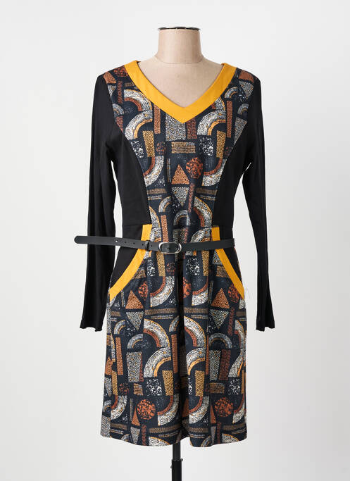 Rochie scurtă închidere cu fermoar la spate mâneci lungi negru PAUL BRIAL femme