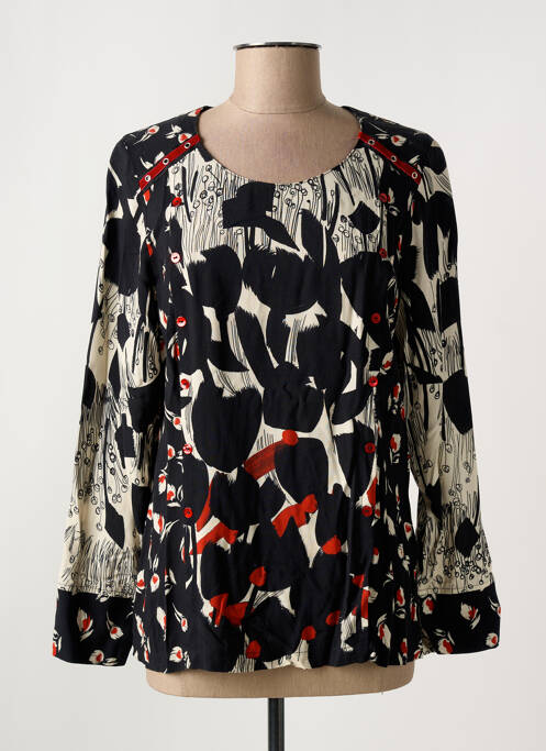 Tricou imprimeu fantezie mâneci lungi negru MERI & ESCA femme