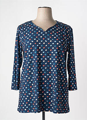 Tricou mâneci 3/4 mâneci 3/4 albastru GRIFFON femeie