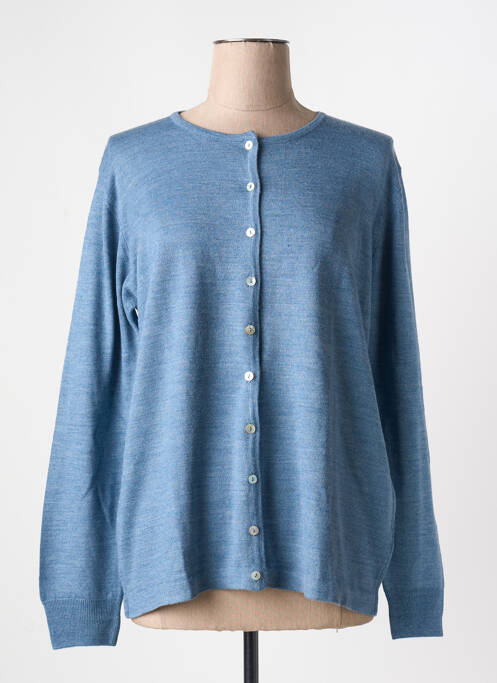 Vestă cu mâneci lungi închidere cu nasturi pe față albastru QUATRE VINGT JOURS femme