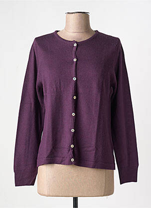 Vestă cu mâneci lungi guler rotund violet QUATRE VINGT JOURS femeie