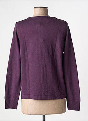 Vestă cu mâneci lungi guler rotund violet QUATRE VINGT JOURS femeie