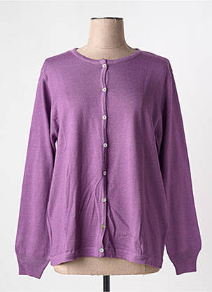 Vestă cu mâneci lungi guler rotund violet QUATRE VINGT JOURS femeie