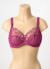 Sutien efect material satinat sutien cupe întregi cu decolteu înalt violet EMPREINTE femme