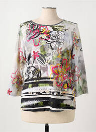 Tricou serigrafie cu strasuri mâneci 3/4 verde RABE femme