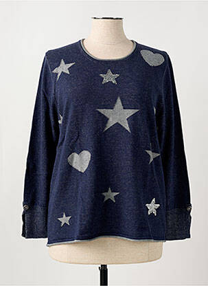 Pulover croială cambrată mâneci lungi albastru HAJO femeie