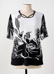 Tricou serigrafie cu strasuri mâneci scurte negru HAJO femme