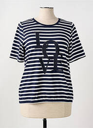 Tricou serigrafie cu strasuri mâneci scurte albastru RABE femme