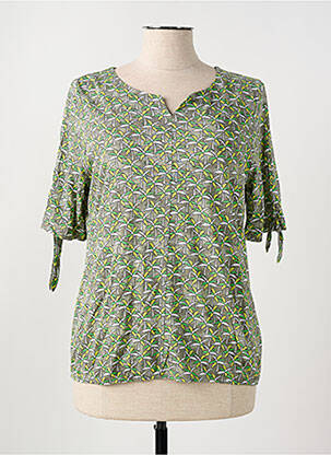 Tricou guler în v mâneci scurte verde RABE femeie