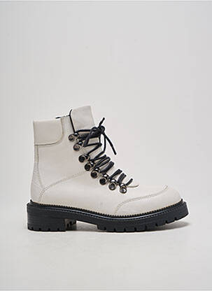 Botine/ghete toc mic toc plat până la 3 cm alb HOOPER SHOES femeie