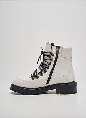 Botine/ghete toc mic toc plat până la 3 cm alb HOOPER SHOES femeie