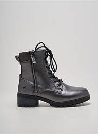 Botine/ghete material neted toc plat până la 3 cm argintiu MUSTANG femme